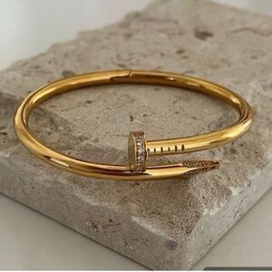 New 18k gold plated stainless steel Clou nail bracelet